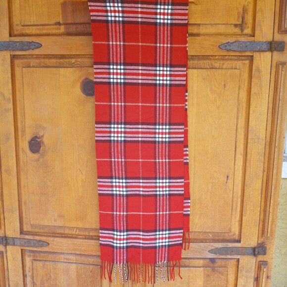 red cashmere blend scarf - Picture 5 of 9